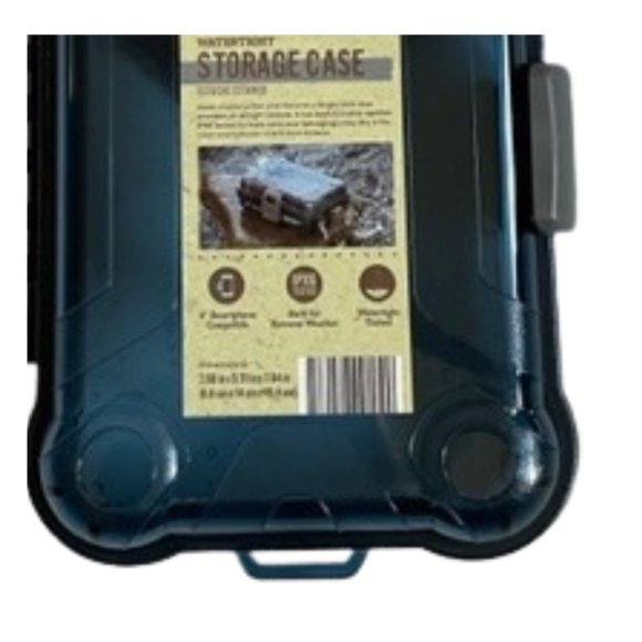 Watertight Storage Case w/Easy Grip Tether for Outdoor Protection. Blue  NWT - Picture 8 of 9